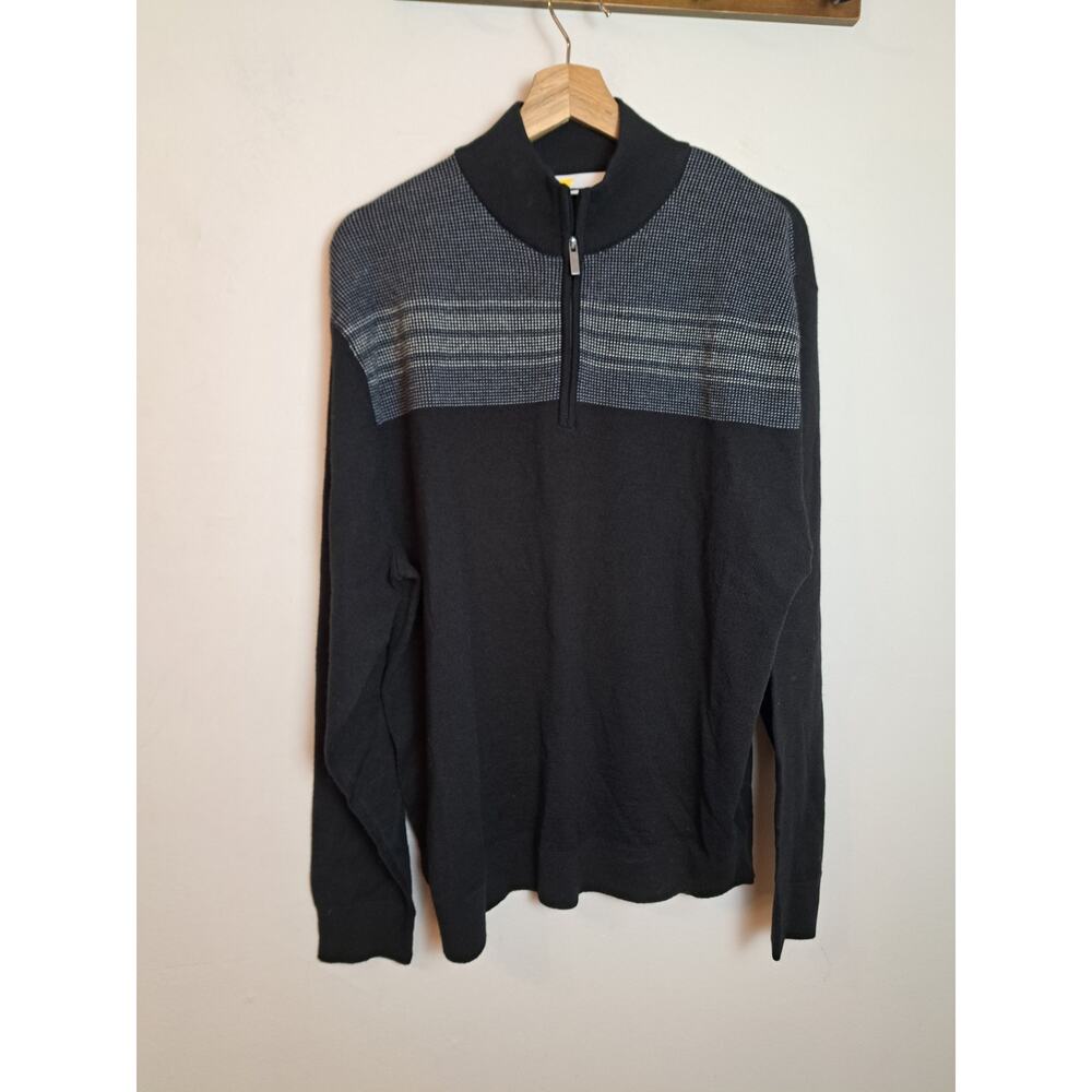 Jack Nicklaus 1/4 Zip Pullover Sweater Men's L 2xl Merino Wool Blend black
